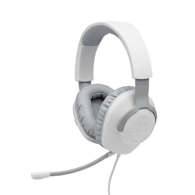 JBL Quantum 100 - White - Wired over-ear gaming headset with flip-up mic - Detailshot 1 image number null